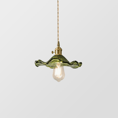 Floral Glass Pendant Light with Hibiscus Design