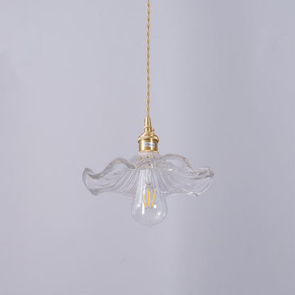 Floral Glass Pendant Light with Hibiscus Design