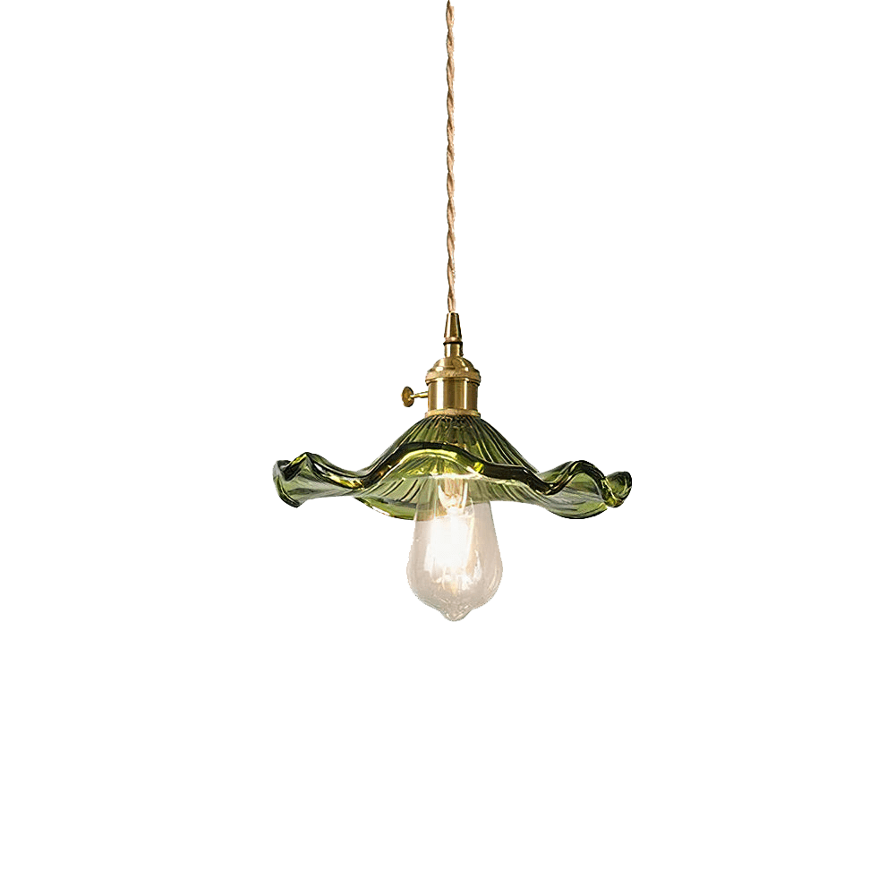 Floral Glass Pendant Light with Hibiscus Design