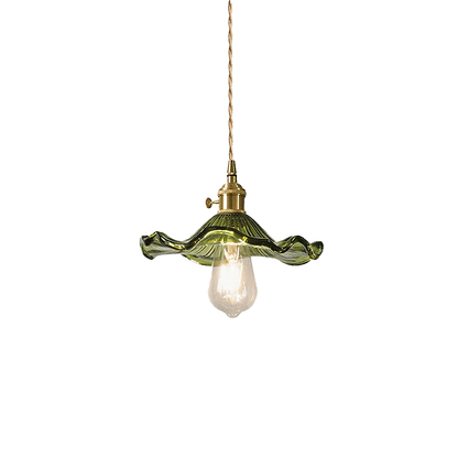 Floral Glass Pendant Light with Hibiscus Design