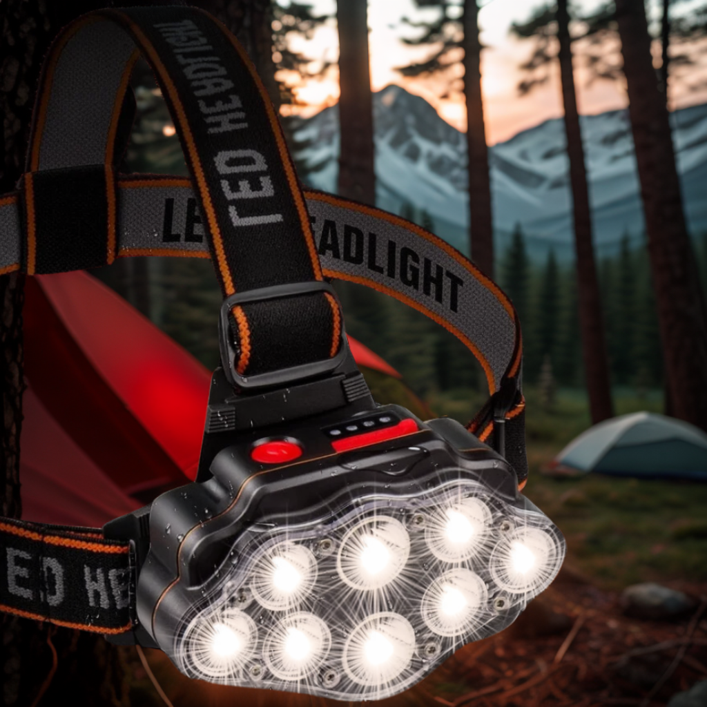 18000 Lumen LED Headlamp with Rechargeable Batteries