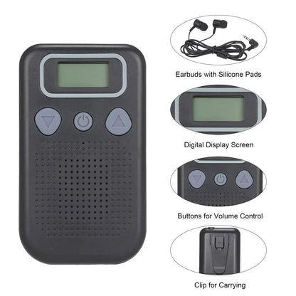 Hearing Aid Sound Amplifier – Battery-Powered In-Ear Hearing Amplifier with Headphones for Seniors and Adults