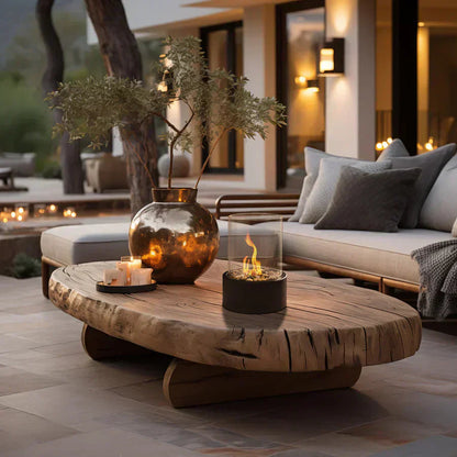 Elegant portable fireplace: warmth without smell