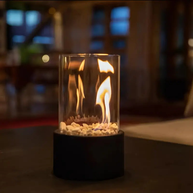 Elegant portable fireplace: warmth without smell