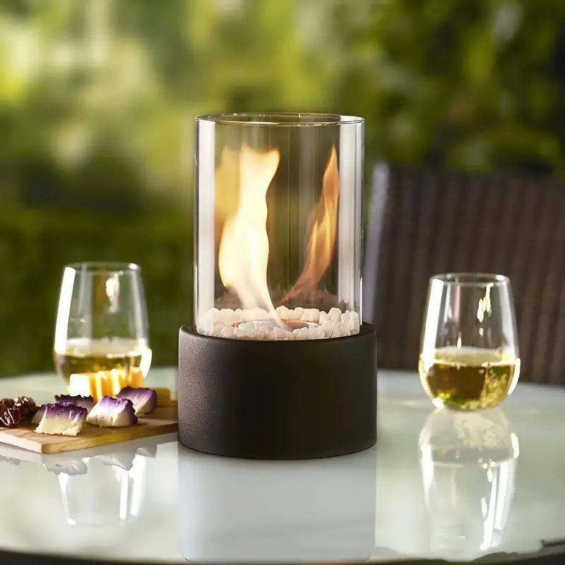 Elegant portable fireplace: warmth without smell