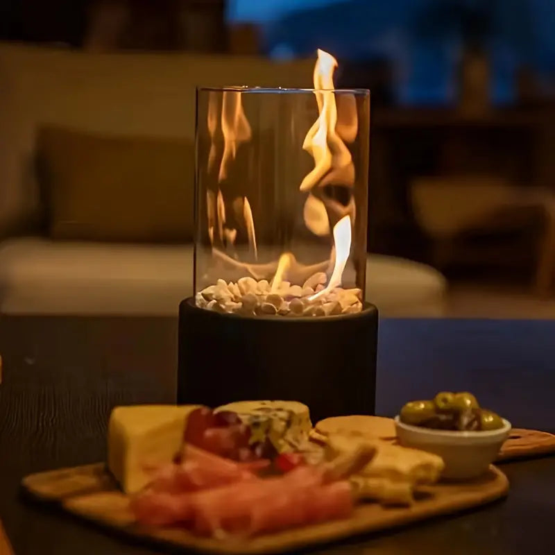 Elegant portable fireplace: warmth without smell