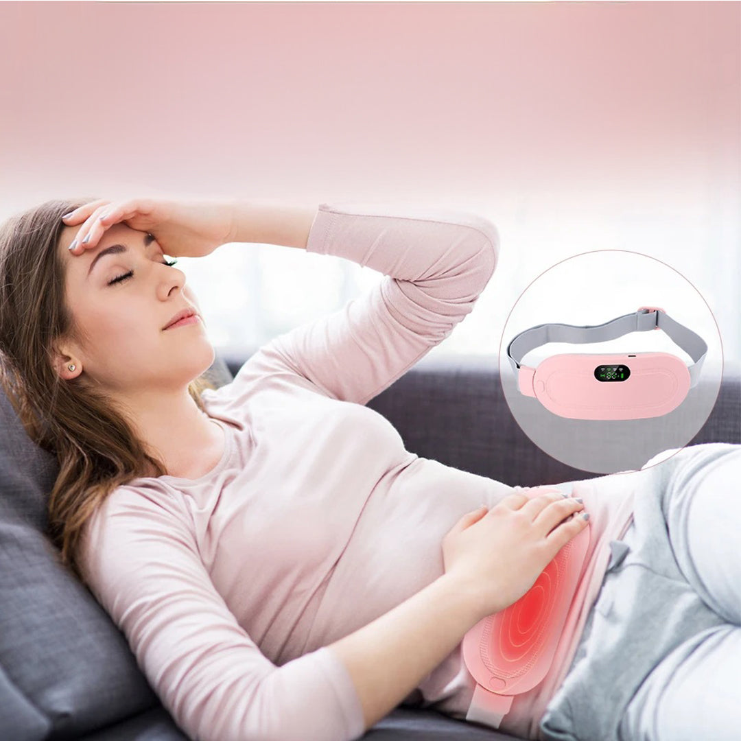 Abdominal and back warming belt with massage feature