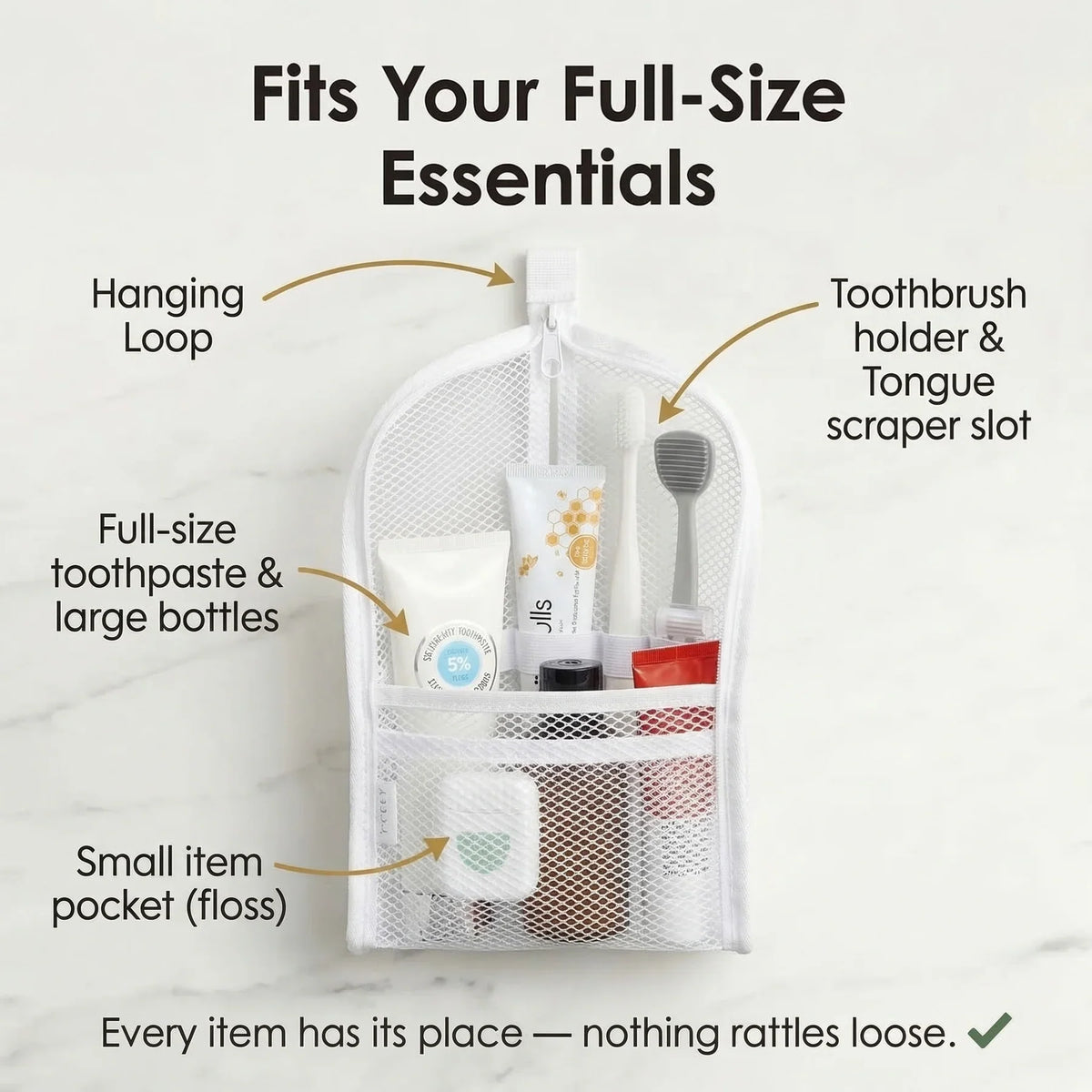 Standing Toiletry Bag, Waterproof Foldable Travel Makeup Organizer