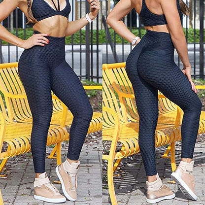 High-Waist Textured Compression Leggings
