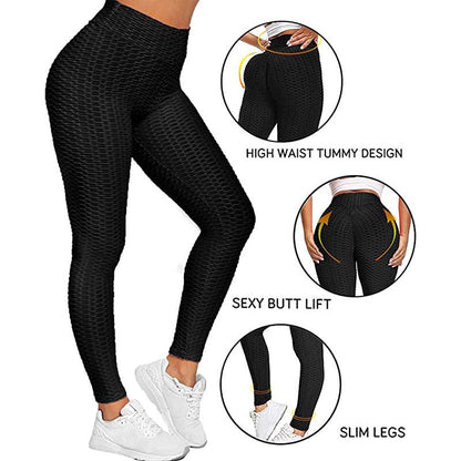 High-Waist Textured Compression Leggings