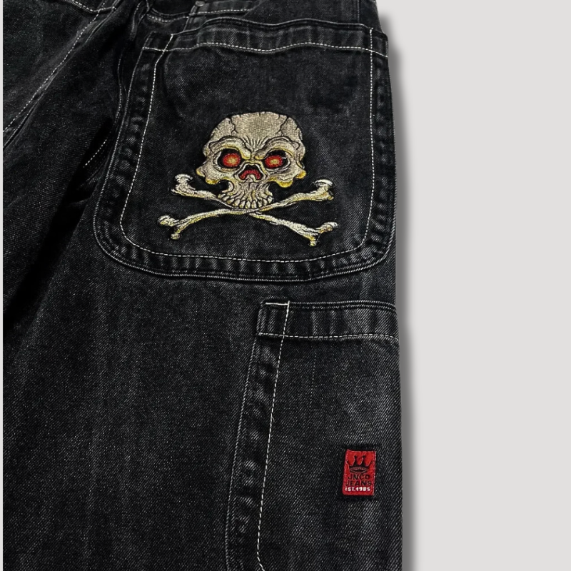 High-Waisted Black Baggy Jeans – Raven