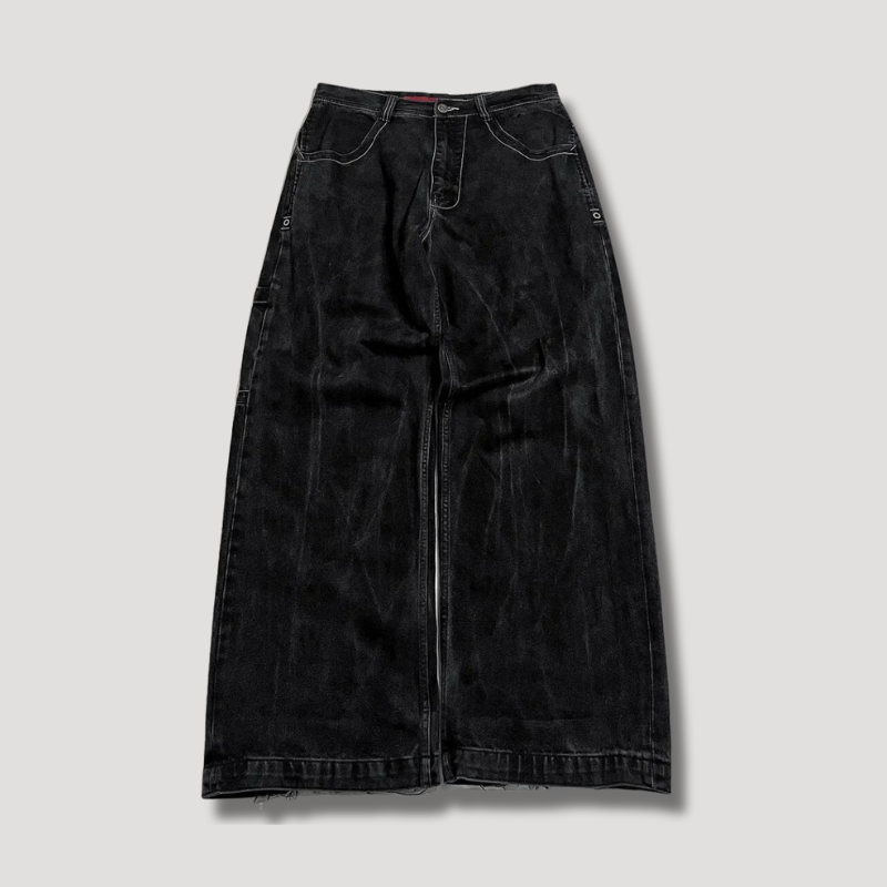 High-Waisted Black Baggy Jeans – Raven