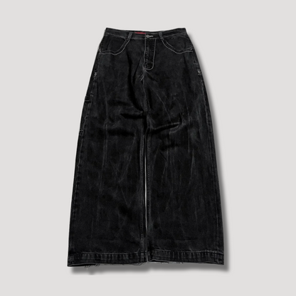 High-Waisted Black Baggy Jeans – Raven