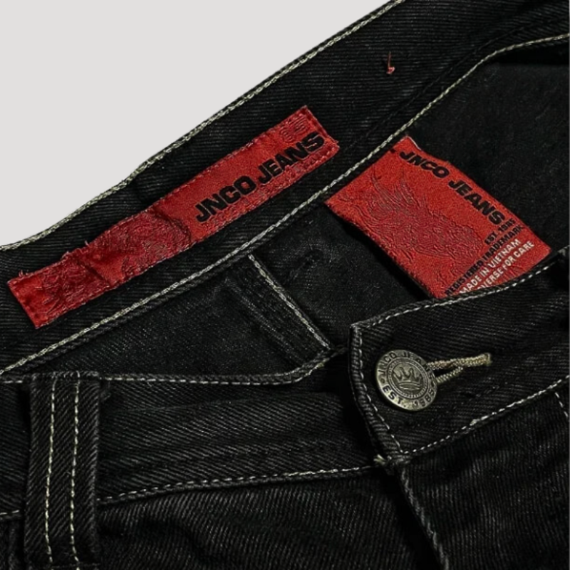 High-Waisted Black Baggy Jeans – Raven
