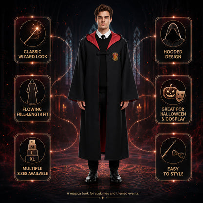 Hooded Wizard Coat Halloween Costume