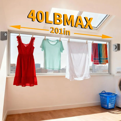 55%OFF TODAY Retractable Stainless Steel Clothesline – Dry More, Save Space