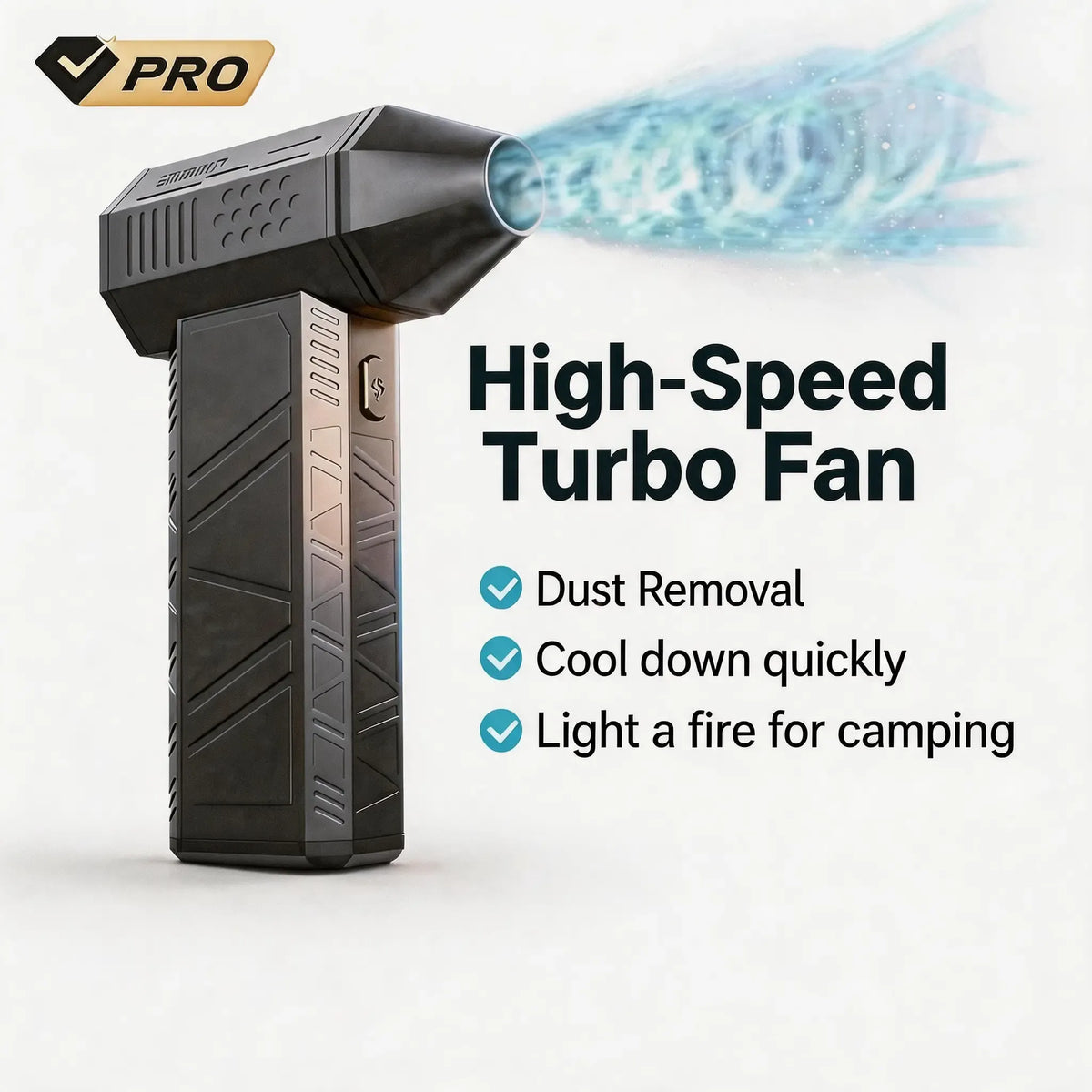 130,000 RPM Turbo Fire Starting Fan｜Camping Fire Ignition, Leaf Blower, Car Detailing Cleaner