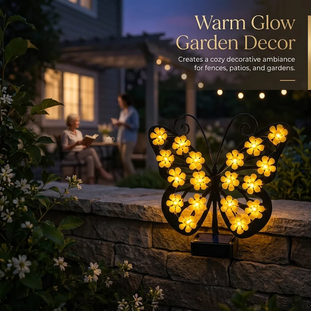 Selling Fast——Solar Metal Butterfly Wall Lights Outdoor Decor
