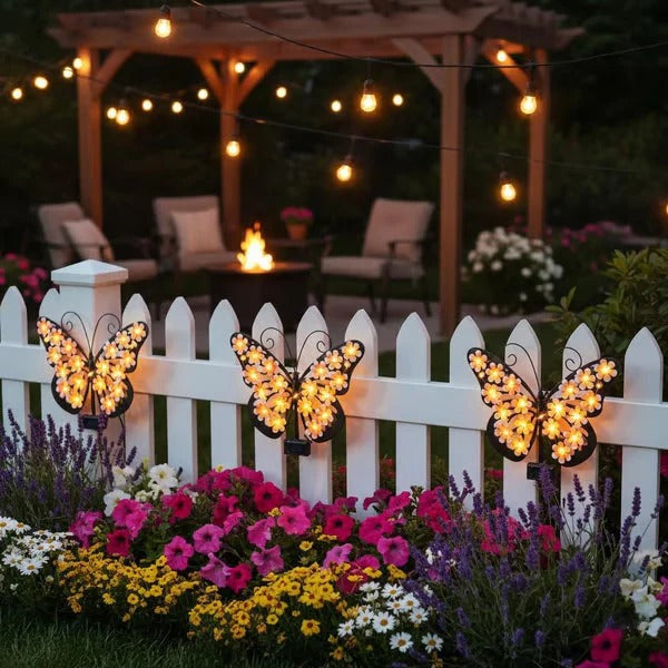 Selling Fast——Solar Metal Butterfly Wall Lights Outdoor Decor