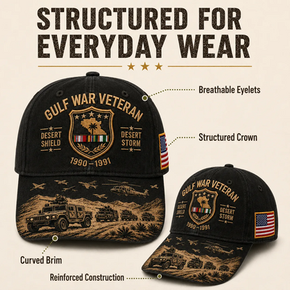 Last Day Promo: 45% OFF! Desert Storm Veteran Commemorative Cap – Gulf War Desert Shield Veteran Hat