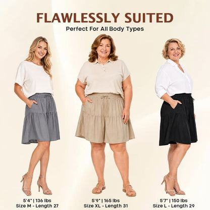 Women's Lightweight Stretch Flowy Shorts Skort