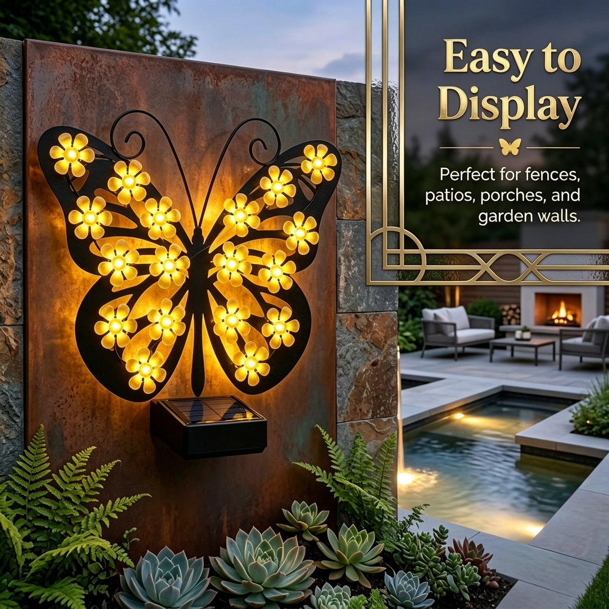 Selling Fast——Solar Metal Butterfly Wall Lights Outdoor Decor