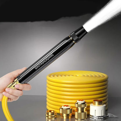 Home high-pressure car wash water gun with booster nozzle and hose, a must-have for watering plants and vegetables, and car washing.