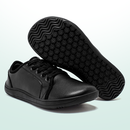 Lorry Vamp Leather Barefoot Shoes - Black