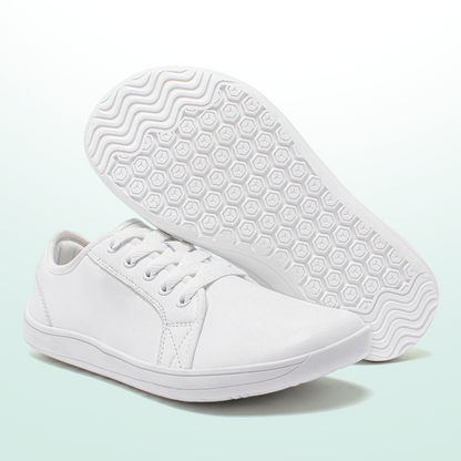 Lorry Vamp Leather Barefoot Shoes - White