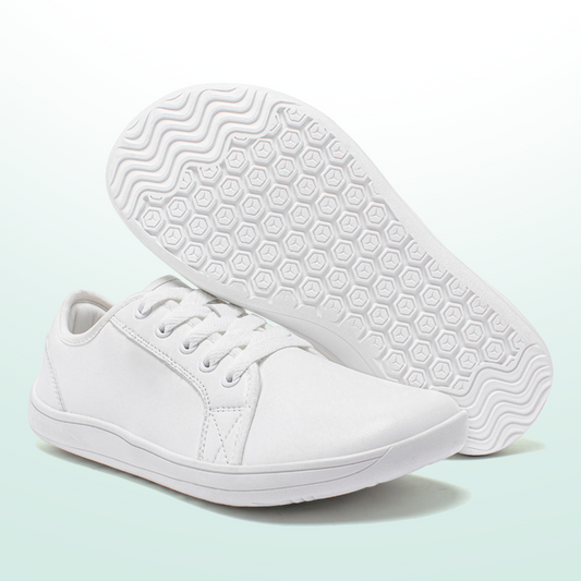 Lorry Vamp Leather Barefoot Shoes - White