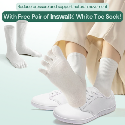 Lorry Vamp Leather Barefoot Shoes - White
