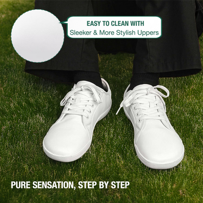 Lorry Vamp Leather Barefoot Shoes - White