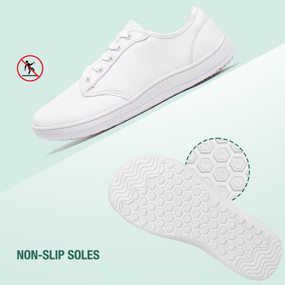 Lorry Vamp Leather Barefoot Shoes - White