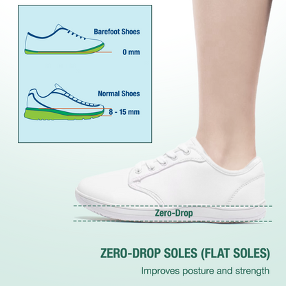 Lorry Vamp Leather Barefoot Shoes - White