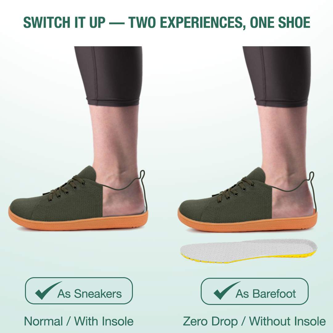Zarvia Barefoot Shoes - Green Gum