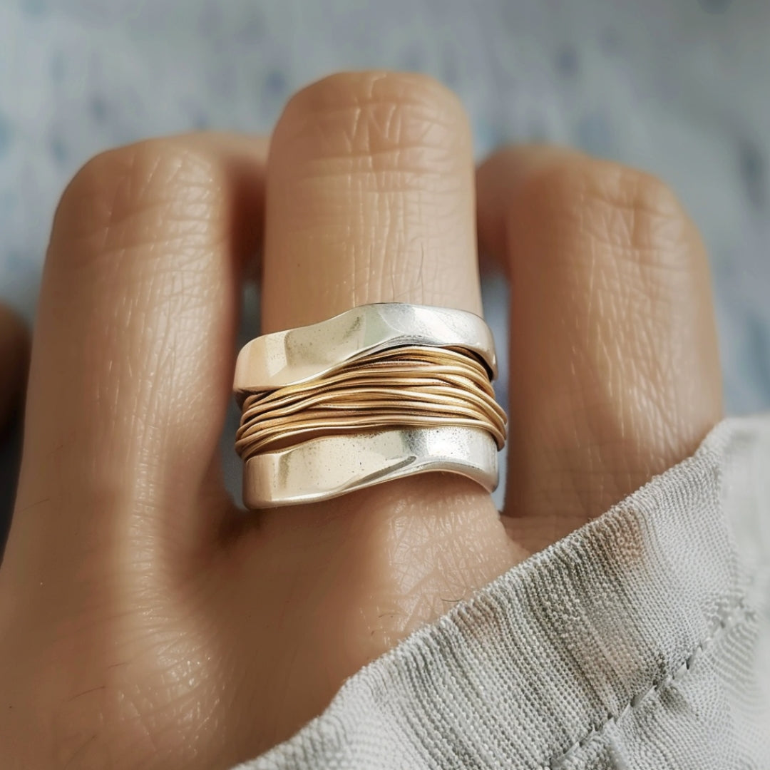 Interwoven Silver and Gold in Harmony