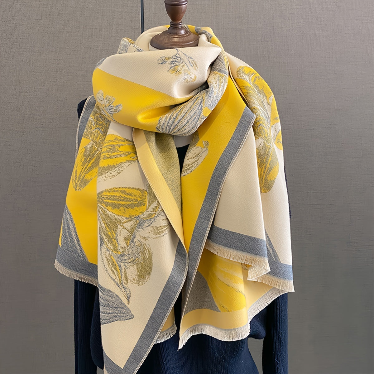 Iris Floral Woven Shawl Scarf