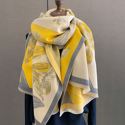 Iris Floral Woven Shawl Scarf