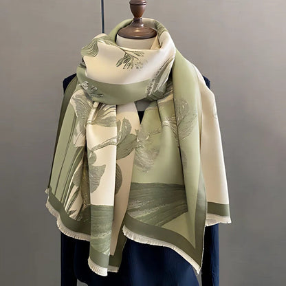 Iris Floral Woven Shawl Scarf