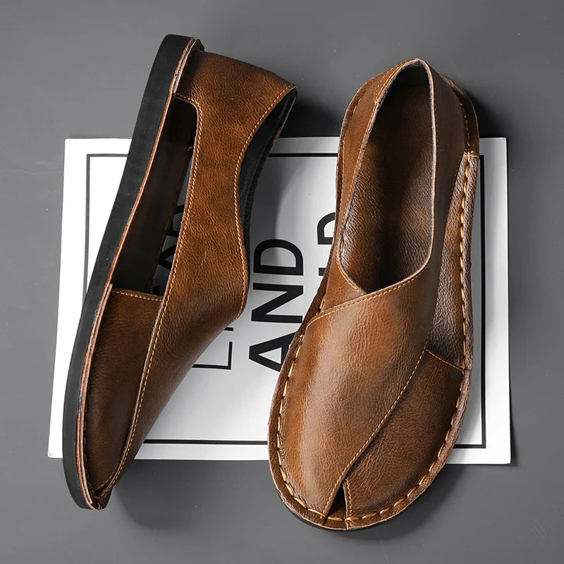 Italian Calfskin Leather Sandals: All-Day Comfort & Style