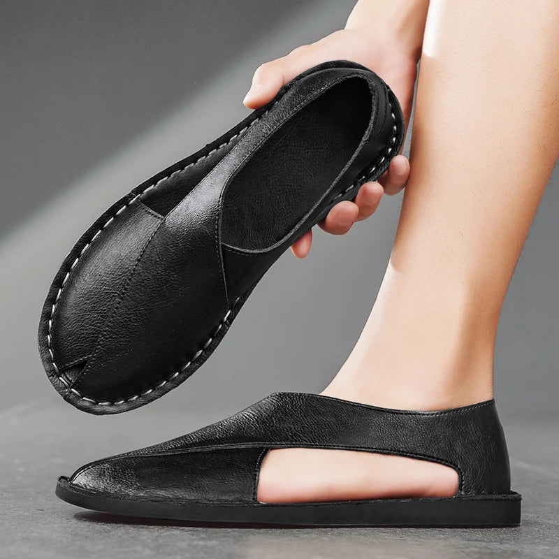 Italian Calfskin Leather Sandals: All-Day Comfort & Style