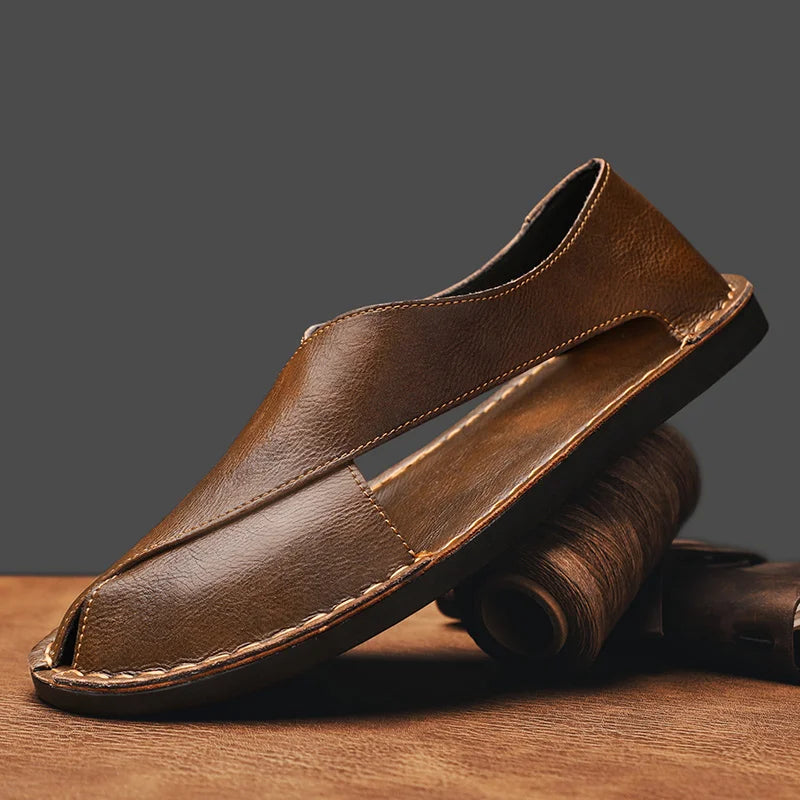 Italian Calfskin Leather Sandals: All-Day Comfort & Style