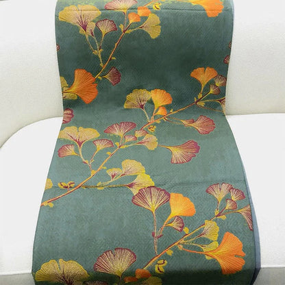 Jacquard Ginkgo Leaf Coverlet - Reversible