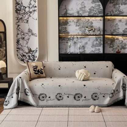 Japandi Dandelion Throw Blanket for Sofas