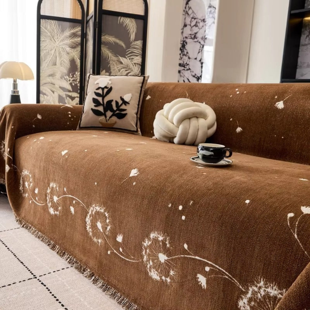 Japandi Dandelion Throw Blanket for Sofas