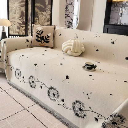 Japandi Dandelion Throw Blanket for Sofas