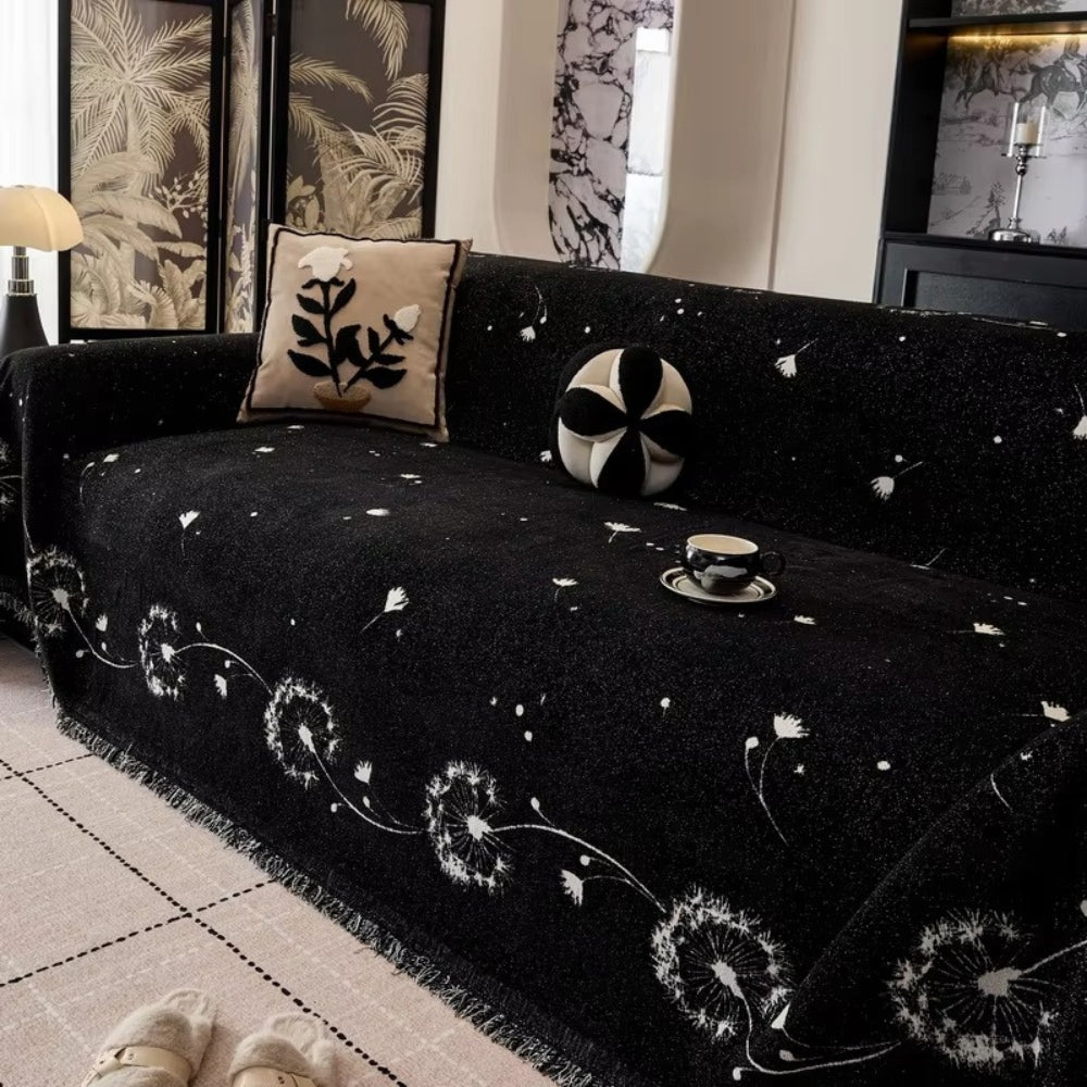 Japandi Dandelion Throw Blanket for Sofas