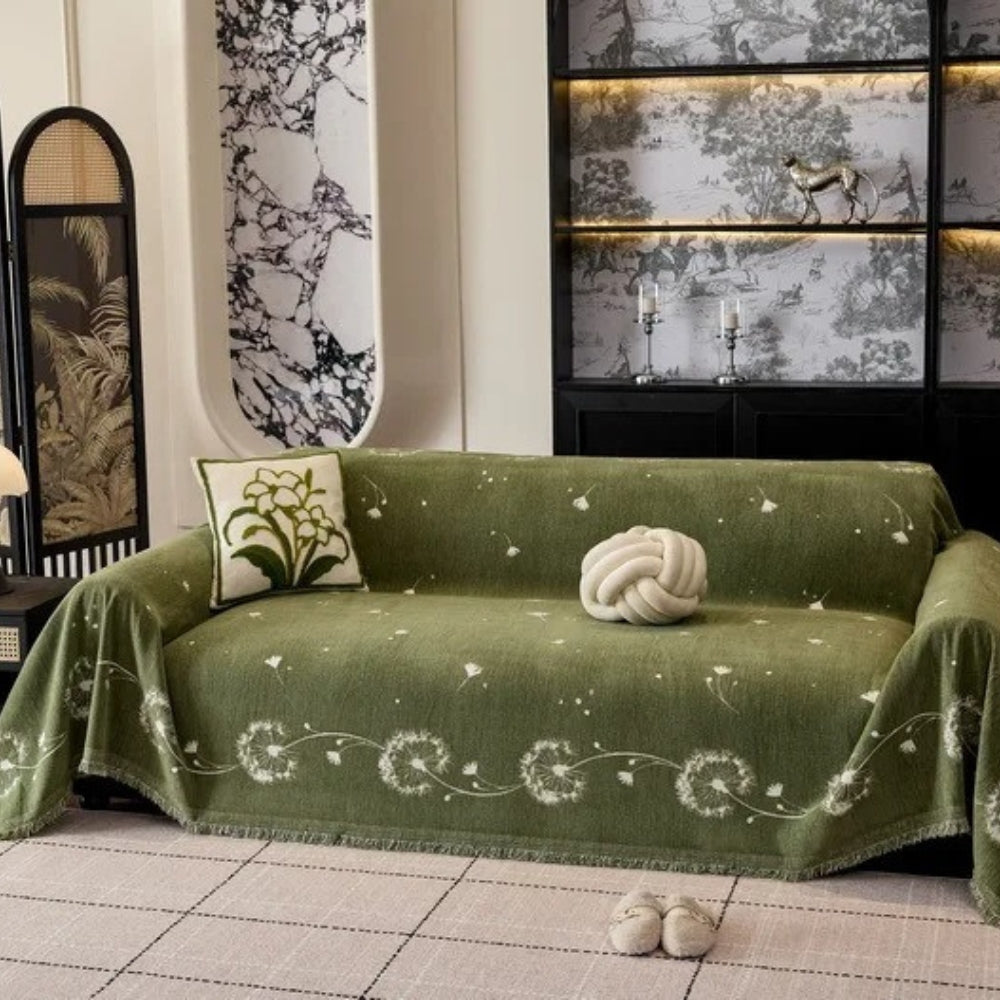 Japandi Dandelion Throw Blanket for Sofas
