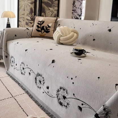 Japandi Dandelion Throw Blanket for Sofas