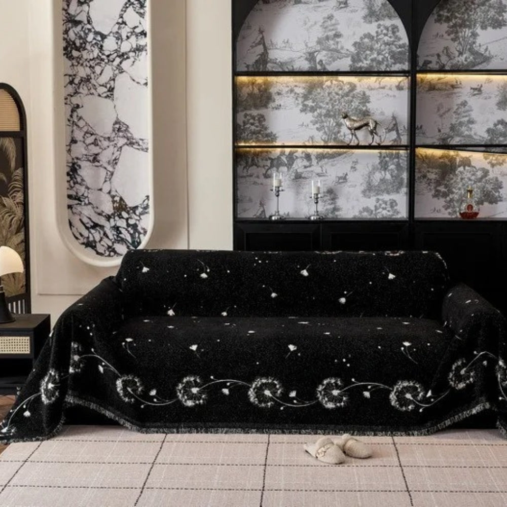Japandi Dandelion Throw Blanket for Sofas